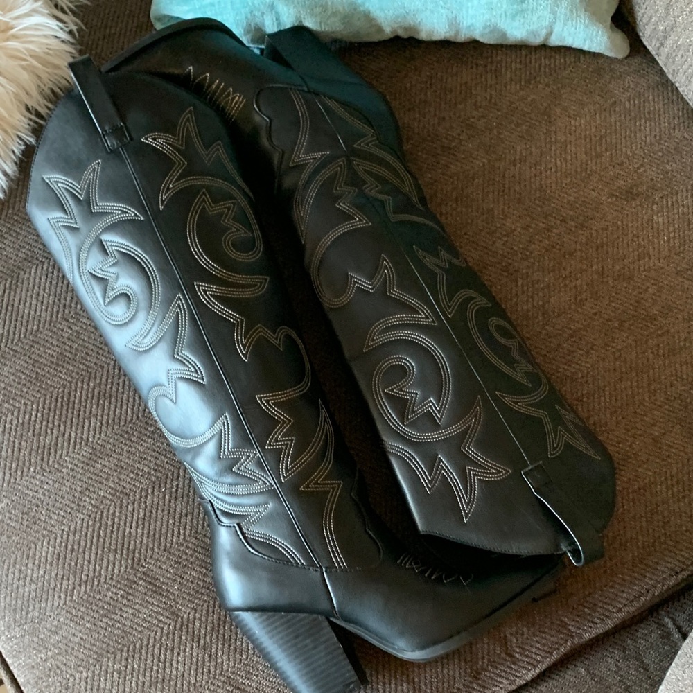 Steve Madden lasso Lincoln Western Leather Boots sz 5.5 - Picture 3 of 8